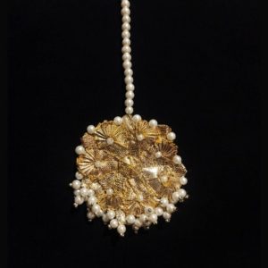 Gota Big Teeka with Mini Pearls