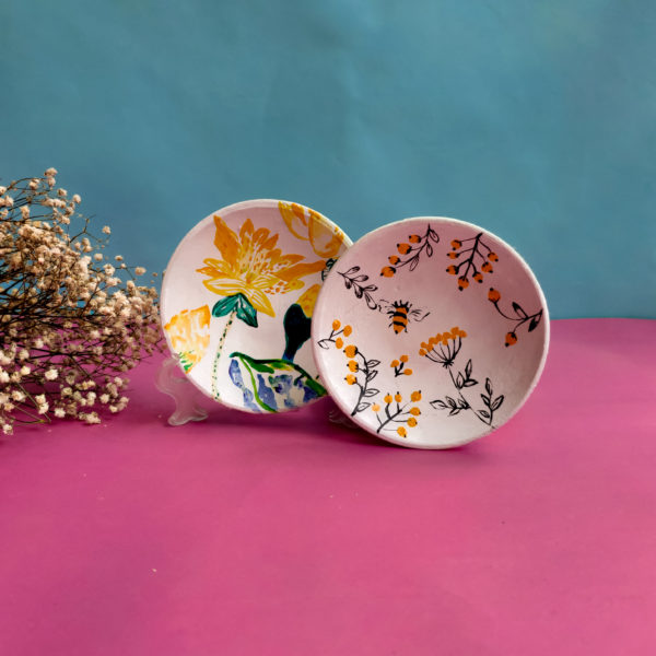 Set of Beautiful Hand-Painted Plates