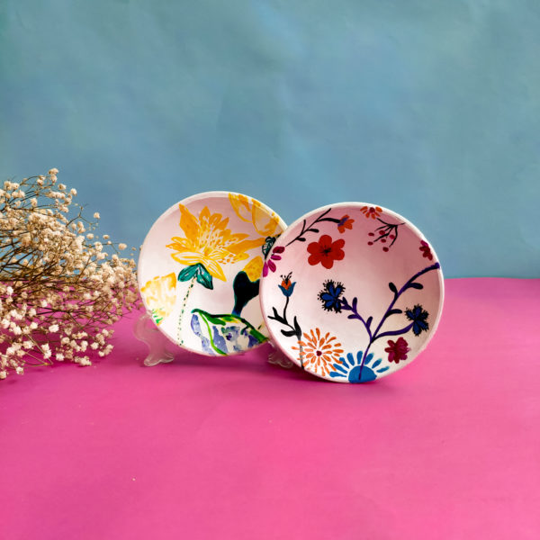 Set of Beautiful Hand-Painted Plates