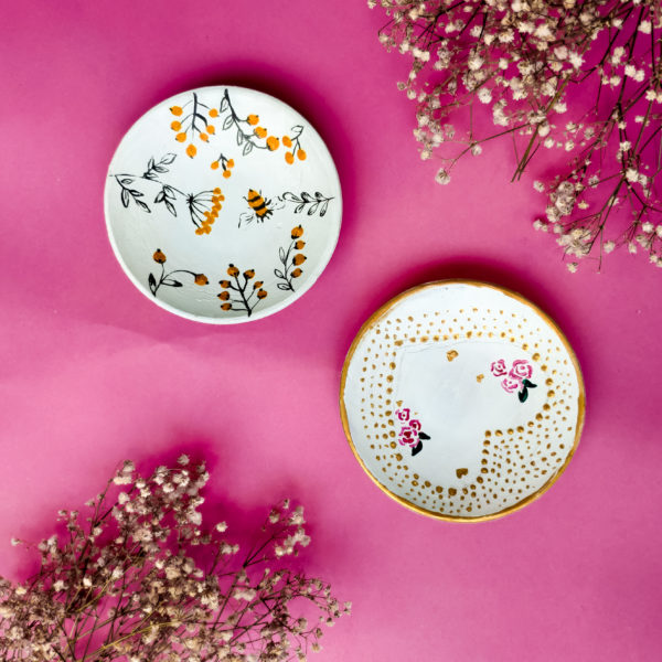 Set of Beautiful Hand-Painted Plates