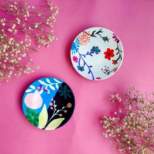 Set of Beautiful Hand-Painted Plates