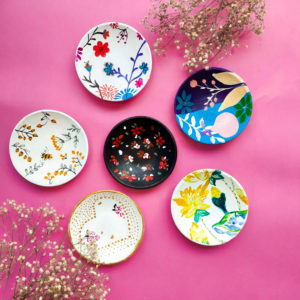 Set of Beautiful Hand-Painted Plates