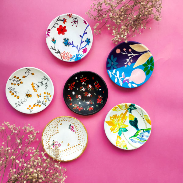 Set of Beautiful Hand-Painted Plates