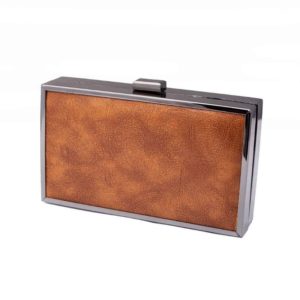 Brown Minaudiere Clutch Bag