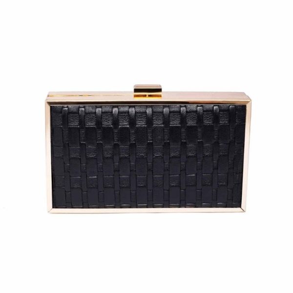 Black Minaudiere Clutch Bag