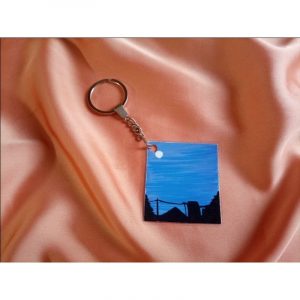 Mini Painted Keychain (Moon on Left)