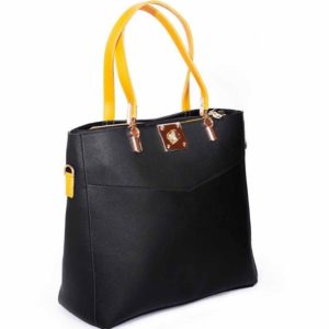 Black Double Strap Tote Bag