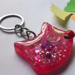 Resin Shaker Keychain - Maroon