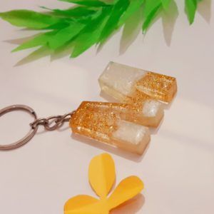 Multi-Color Resin Letter Keychain - M