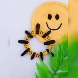 Blackobsidian and Smiley face bracelet