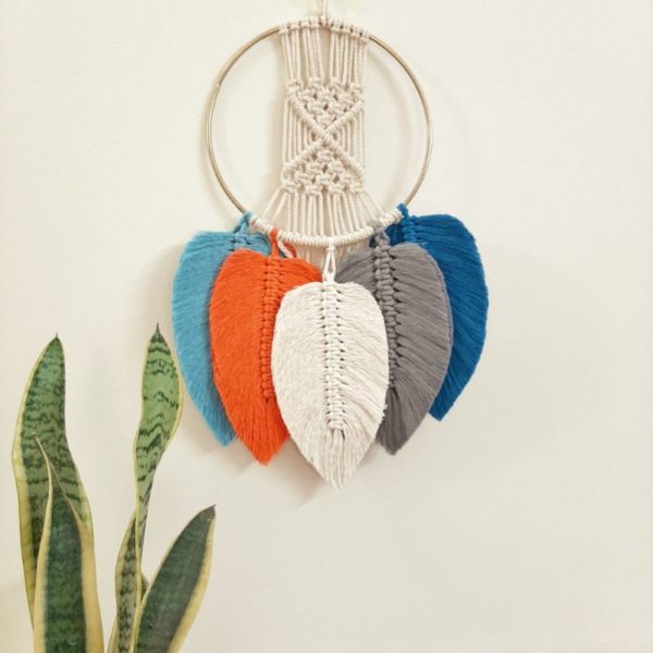 Macrame Leaf Hoops