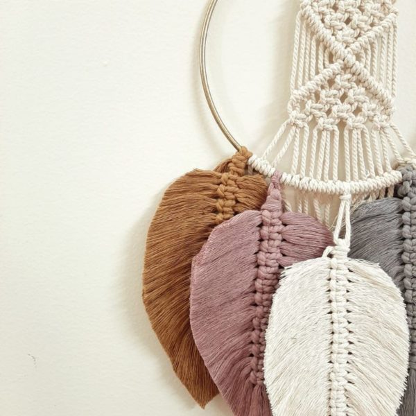 Macrame Leaf Hoops
