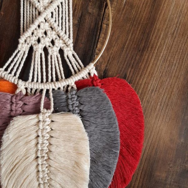 Macrame Leaf Hoops