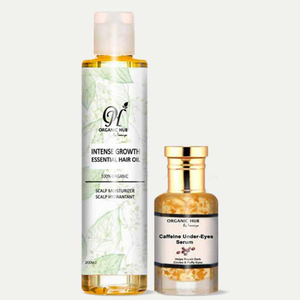 Organic Hub Intense Hair growth Oil + Caffeine Undereye Serum