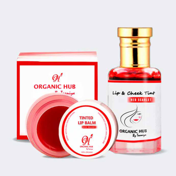 Lip Care Deal - Lip Cheek Tint Roll on Red Scarlet + Lip Balm Red Velvet