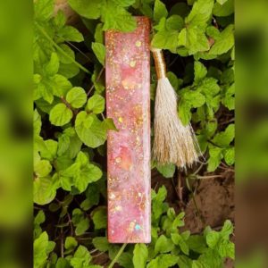 Pink flower petal bookmark