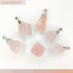 Raw Rose Quartz pendant