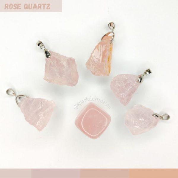 Raw Rose Quartz pendant