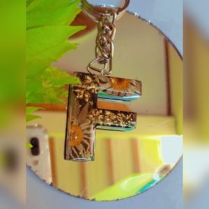 Resin letter keychain