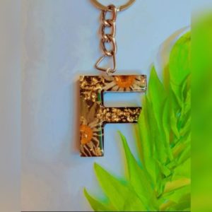 Resin letter keychain
