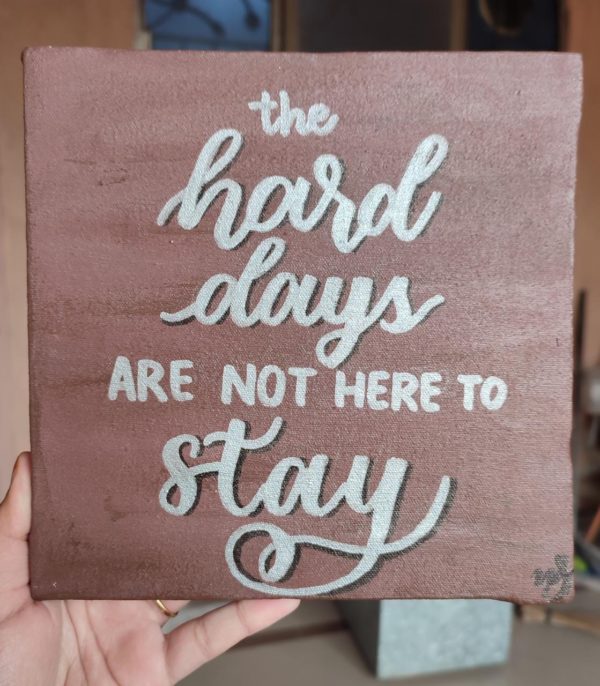 Customizable English calligraphy quote canvas