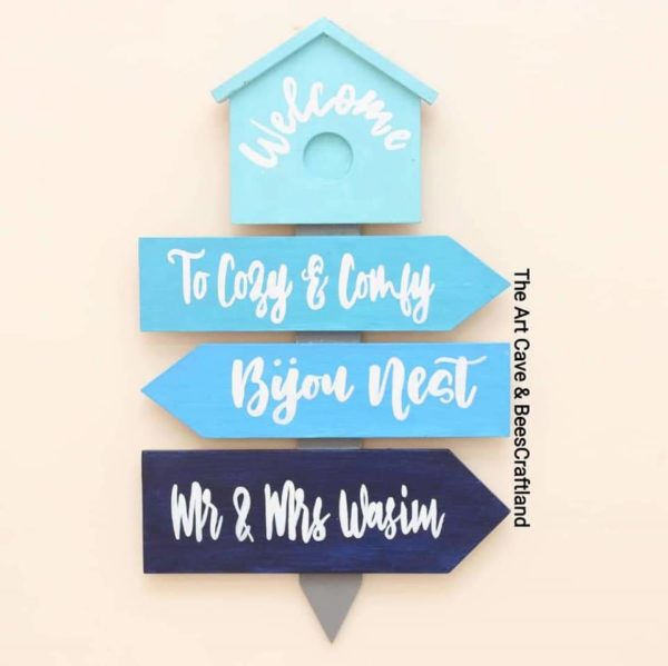 Welcome board made of MDF wood