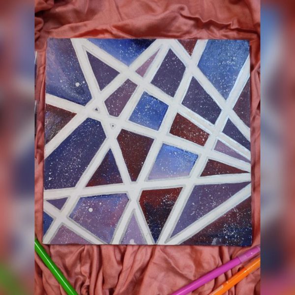 8×8 canvas made with acrylic paints