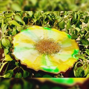 11 cm colorful resin coaster