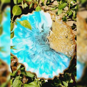 Handmade colorful resin caoster