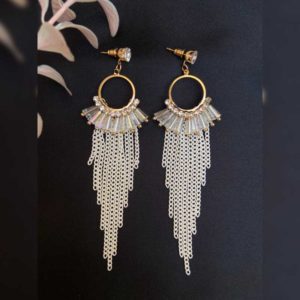 Zircon dangling earrrings