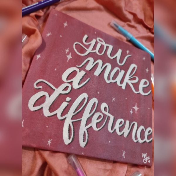 You make a difference canvas English calligraphy on canvas