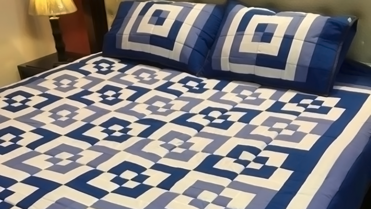 3 pcs Patchwork & Polyester Quilted Bedspread