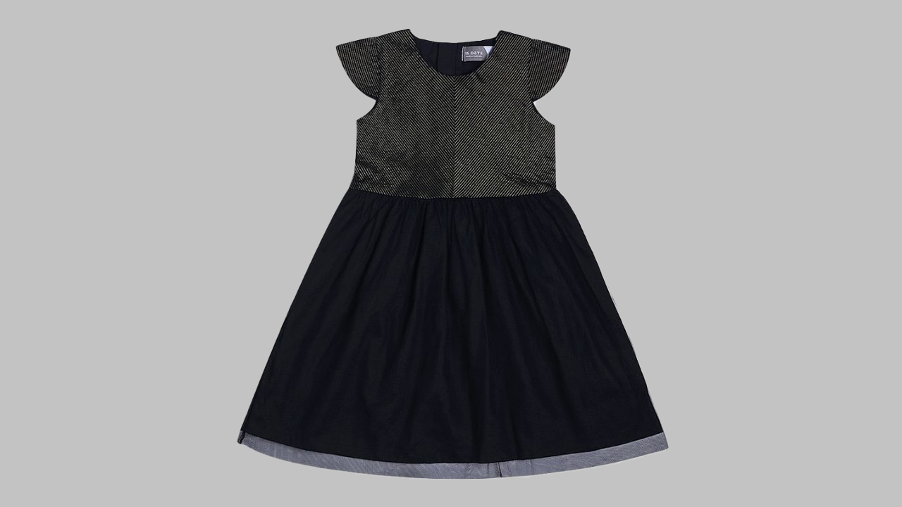 Girls Black Net Dress