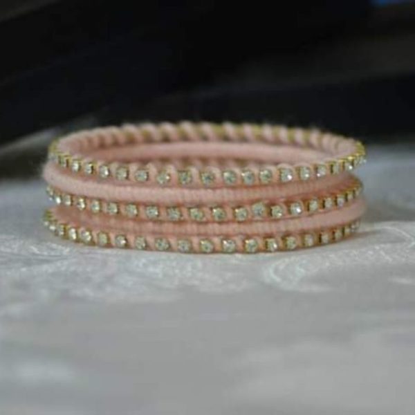 Handmade Pink and Golden Bangles