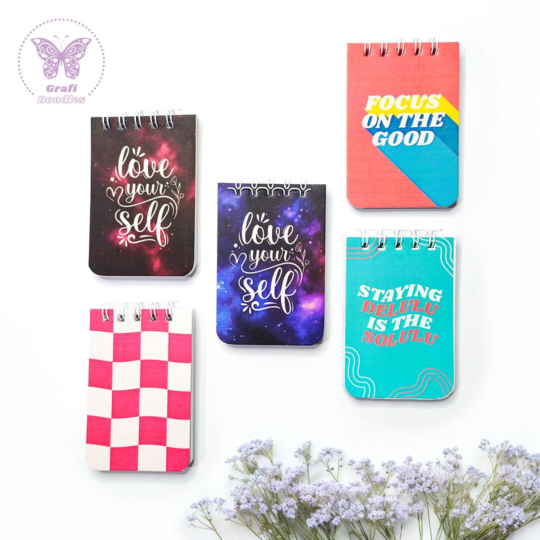 Create Mini Notepads Cute & Inspiring Mini Spiral Notepads | 50-60 Sheets | Pocket Notepads ...